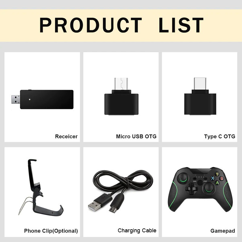 🔥Xbox PC/PS3/PS4/Mobile Android🔥 Gamepad khônd dây wireless + OTG cho máy tính - điện thoại Android - PS3