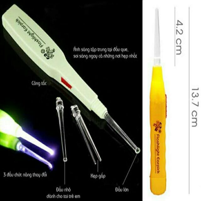 Dụng cụ lấy rái tai có đèn