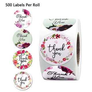 Cuộn 500 sticker chữ Thank You đẹp với 4 thiết kế (2,5cm)