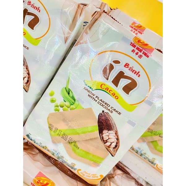 Bánh in ca cao nhân lá dứa Tân huê Viên 10 cái vuông