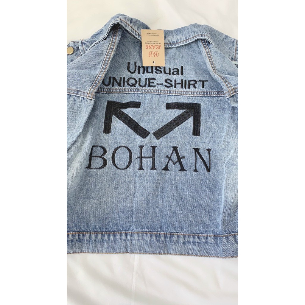 [XẢ KHO]Áo khoác jean nữ(ảnh thật) in BOHAN dày dặn FASHIONNEWW
