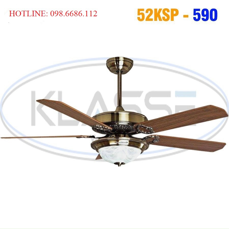 Quạt trần có đèn trang trí, mát và êm, có điều khiển từ xa