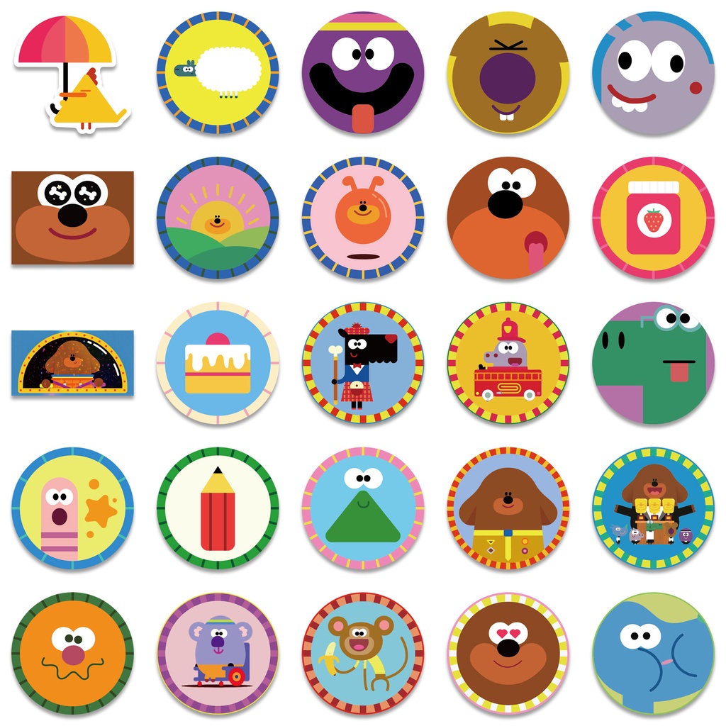 J· Bộ Hình Dán Chống Thấm Hey Duggee, 50 tờ/bộ
