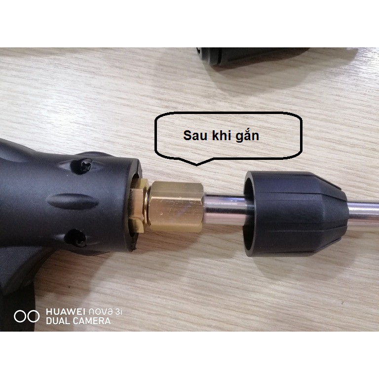 Thanh Inox nối dài súng rửa xe áp lực cao (~30cm)