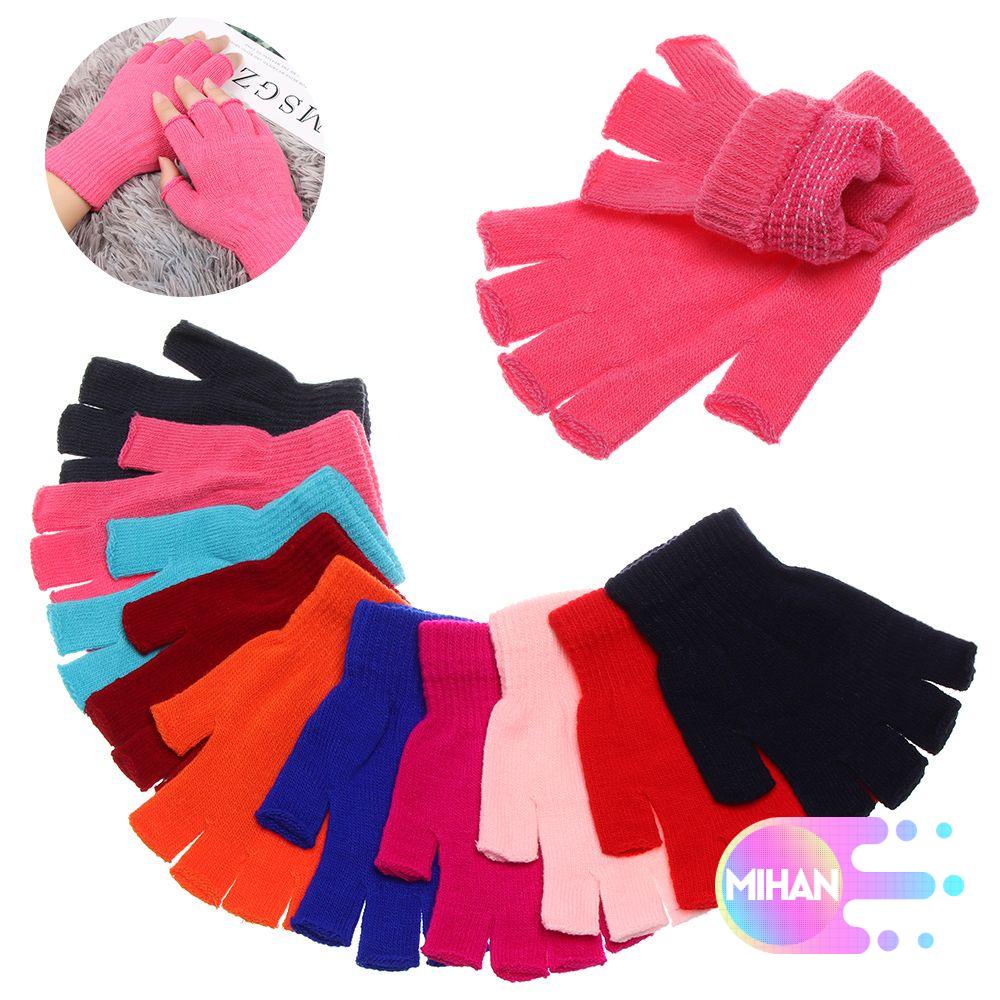 Găng tay hở ngón mềm mại giữ ấm cho nam nữ