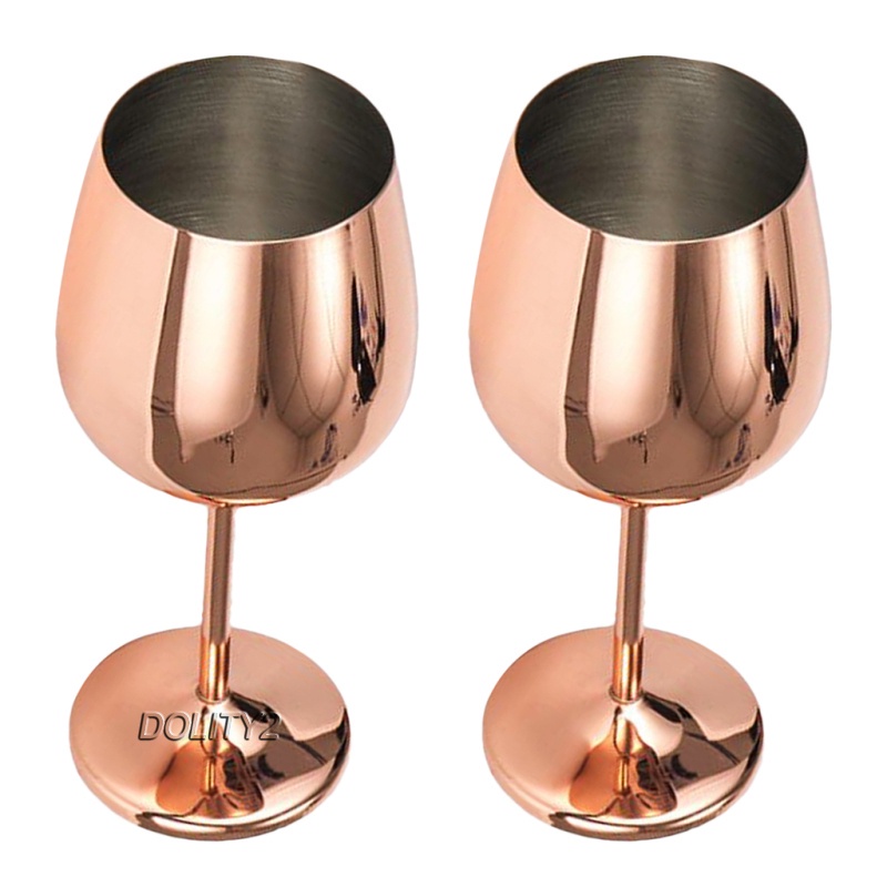 2pcs/set Stainless Steel Wine Glasses for White Red Wine Cocktail with Stem