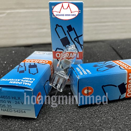 Bóng đèn nội soi Tai mũi họng OSRAM 64655 24V 250W đui G6.35 Đức cho máy nội soi Karl Storz