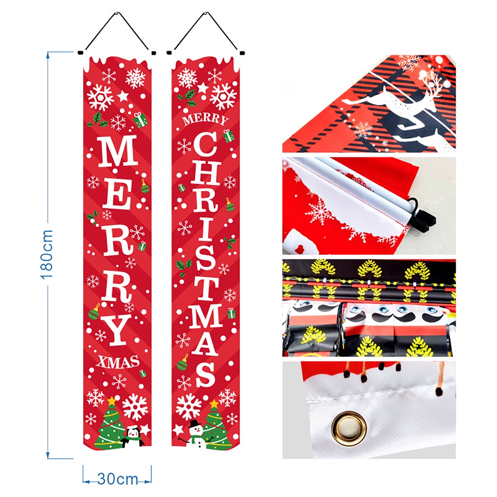 1 Cặp Băng Rôn Treo Cửa Trang Trí Giáng Sinh