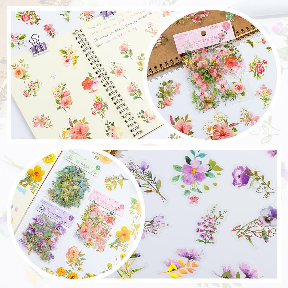 CHOOKEY Sticker Dán Trang Trí Sổ Tay DIY Hình Bông Hoa Có Thể Xé Ra