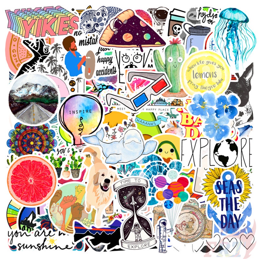 100Pcs/Set ❉ VSCO Healing Vibes Series B Stickers ❉ DIY Fashion Waterproof Doodle Decals Stickers