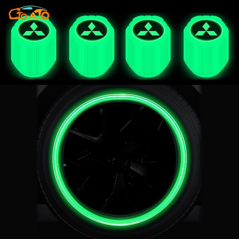 Set 4 Nắp Van Bánh Xe Dạ Quang Chuyên Dụng Cho Mitsubishi Xpander Mirage G4 L300 Pajero Mirage Montero Sport Strada