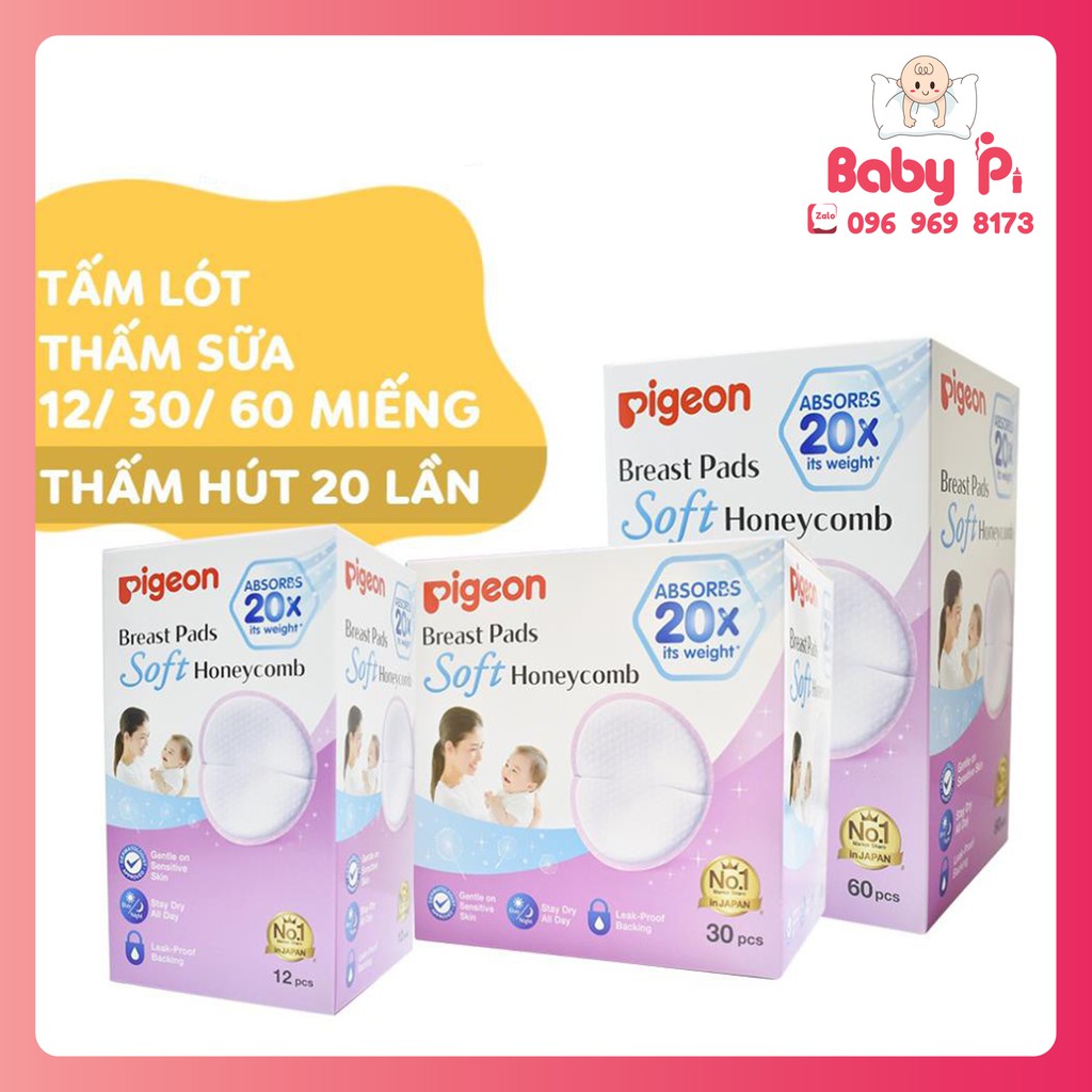 Tấm lót thấm sữa Pigeon cho mẹ 12/30/60 miếng/hộp