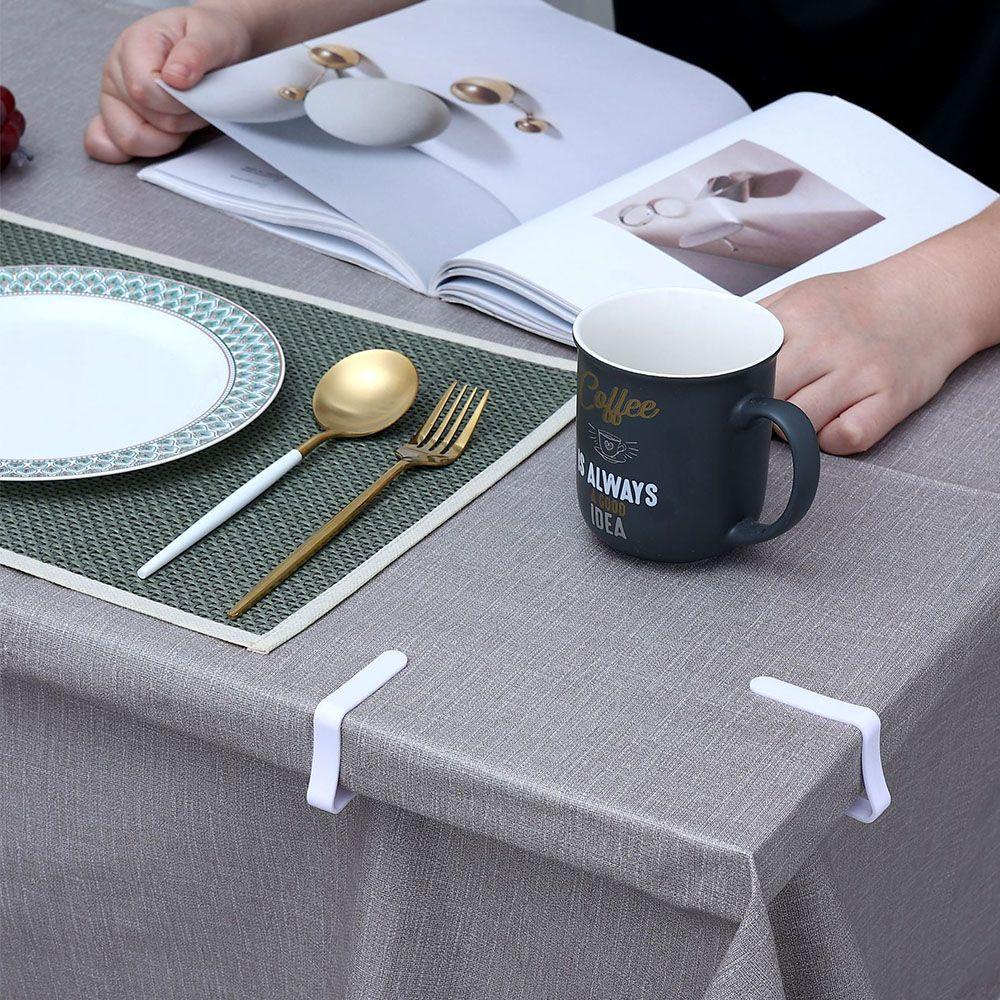 Set 4 Kẹp Giữ Khăn Trải Bàn Bằng Nhựa Trong Suốt Tiện Dụng