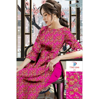 [NEW] Vải áo dài in 3D họa tiết hoa nhí, vải mềm, hình thật