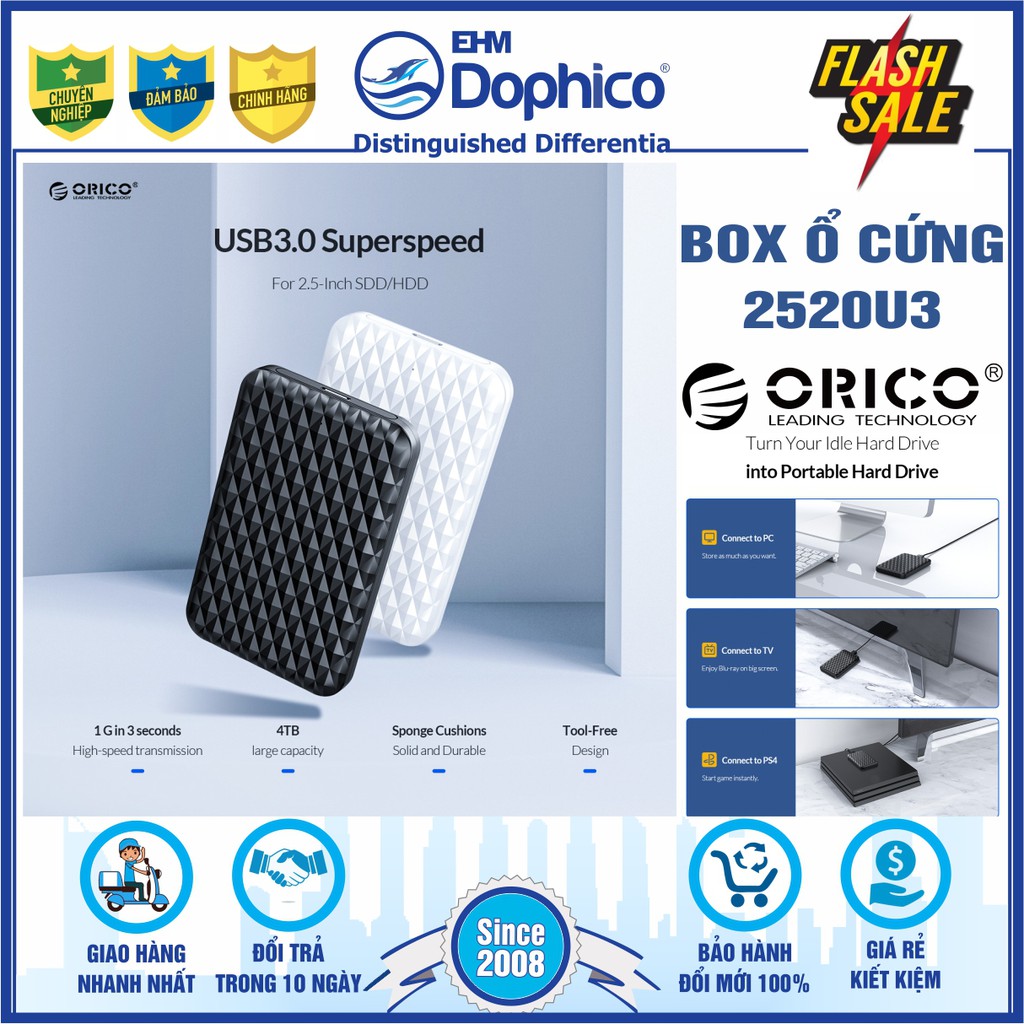 Box Orico 2520U3 – CHÍNH HÃNG – Bảo hành 12 tháng – Box HDD – Box SSD