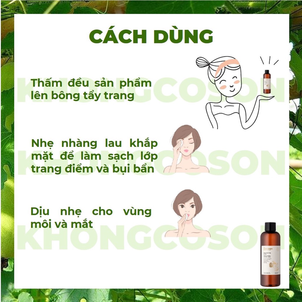 Nước Tẩy Trang Cocoon Bí Đao Cấp Ẩm và Giảm Dầu Cho Da Winter Melon Micellar Water 140-500ml - Khongcoson