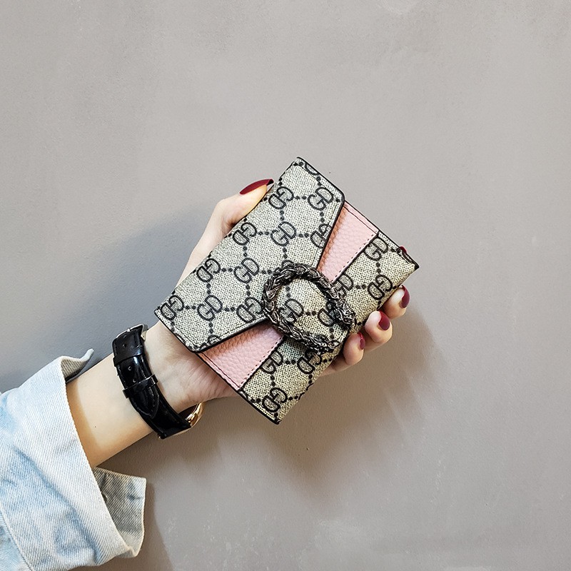 Ví ngắn nhiều ngăn đựng thẻ đựng tiền xu thiết kế đơn giản phong cách Âu Mỹ dành cho nữ