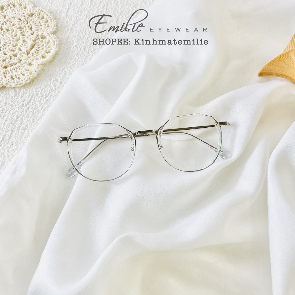 Gọng kính mảnh nhẹ tròn đa giác nam nữ Kính mắt Emilie phụ kiện thời trang 8854 | BigBuy360 - bigbuy360.vn