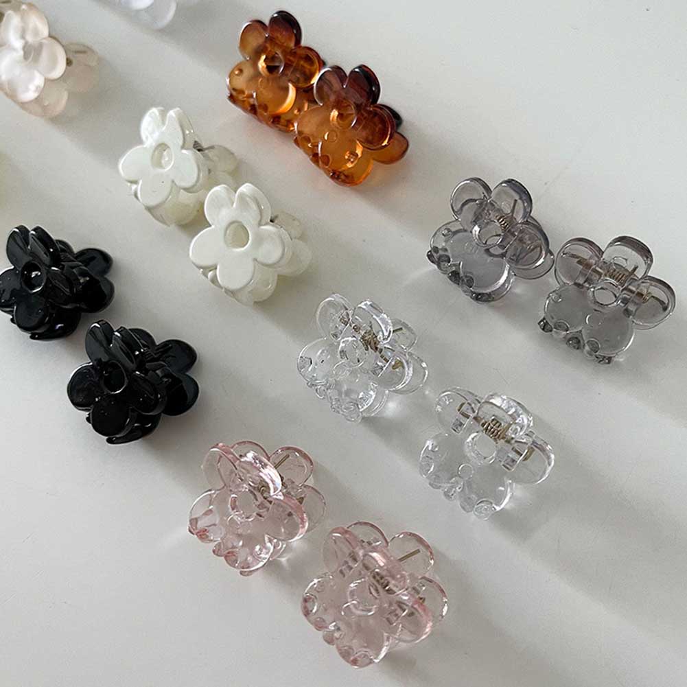 Kẹp Tóc Nhựa Nhám Hình Hoa Mini Dễ Thương Mới
