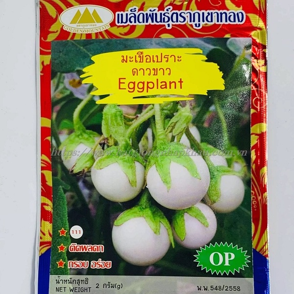 Hạt giống Cà pháo trắng nhập thái lan nguyên gói 1gr ~ 400 hạt