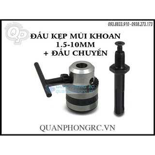 Đầu kẹp mũi khoan trục lỗ 10mm kẹp mũi 1.5-10mm + đầu chuyển