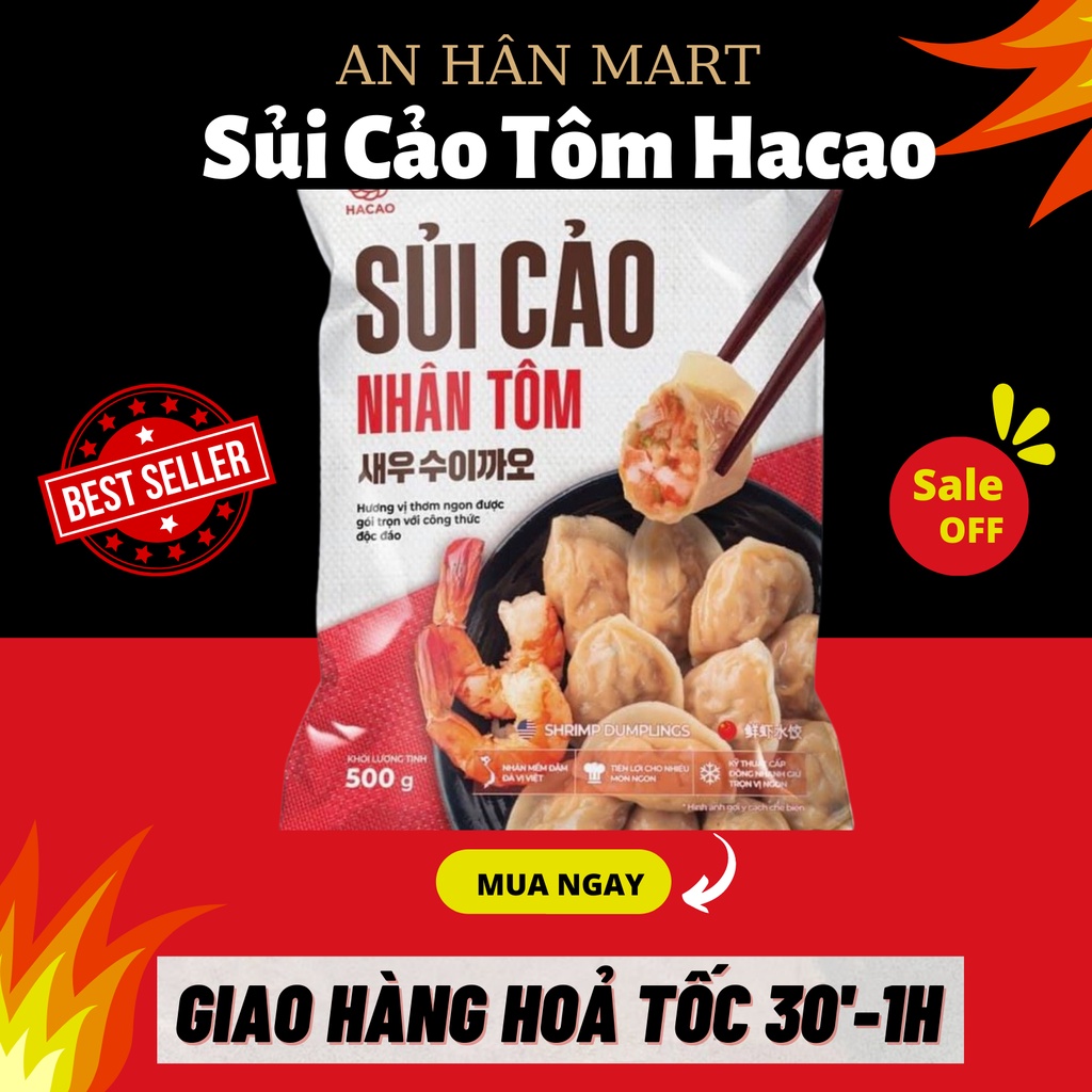 Sủi Cảo Nhân Tôm HACAO chiên rán, thả lẩu gói 500g