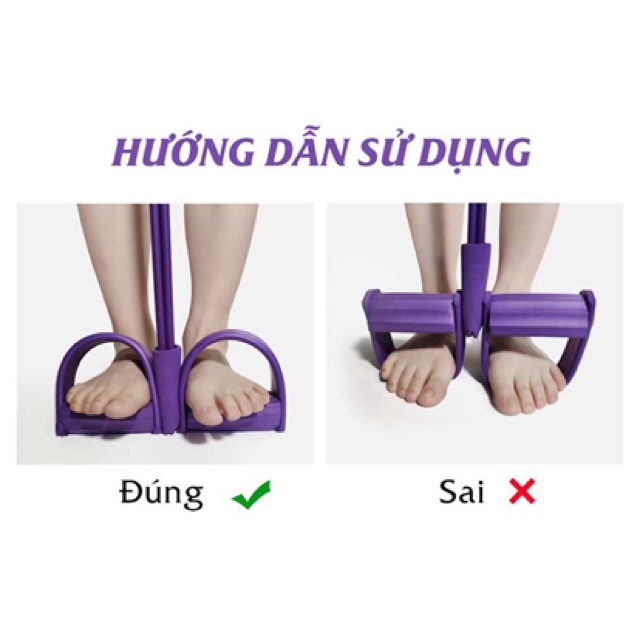 🌟🌟 Dây kéo tập thể dục, kéo lưng, tập cơ bụng đa năng tại nhà ( hàng chuẩn 4 dây )