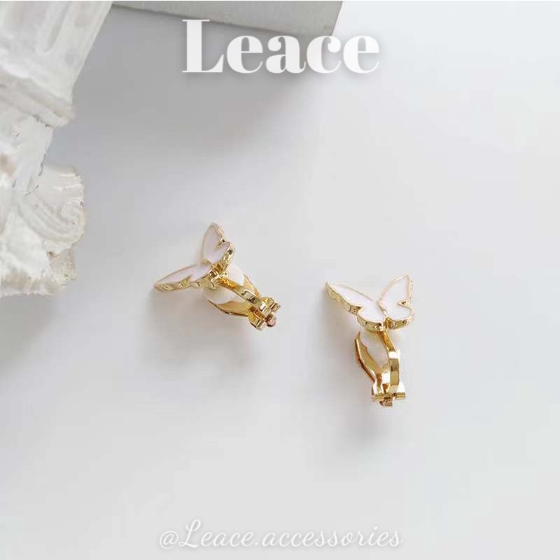 Bông tai khuyên tai hình bướm cánh xà cừ phong cách Hàn Quốc ER032,033 Leace.accessories