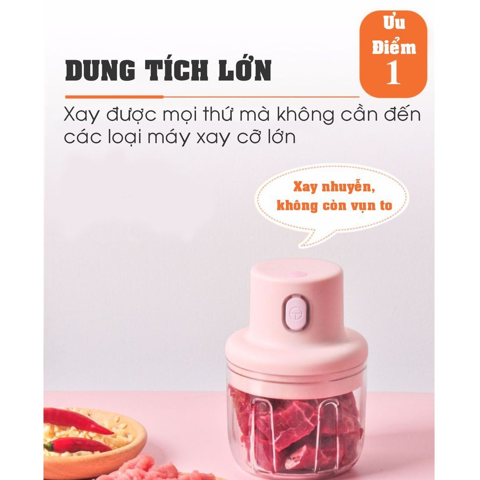 Máy Xay Tỏi Ớt Rau Qủa.Xay Mọi Gia Vị - Mini đa năng Tiện Dụng , Dụng cụ xay tỏi ớt và NẠO CỦ QUẢ RAU