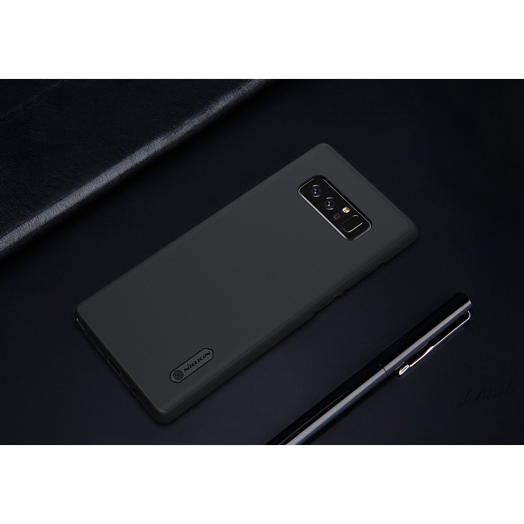 Ốp lưng Samsung Galaxy Note 8 note8 chính hãng NILLKIN đen dạng sần - Tặng giá đỡ máy