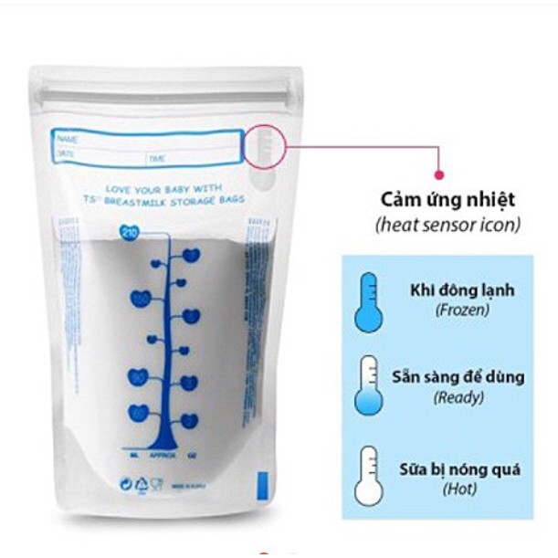 Túi trữ sữa Unimom loại 30 pcs cảm ứng nhiệt chính hãng FREESHIP Hà Nội và TP Hồ Chí Minh