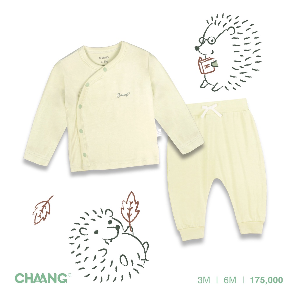 CHAANG - Bộ quần áo dài tay cúc chéo Park