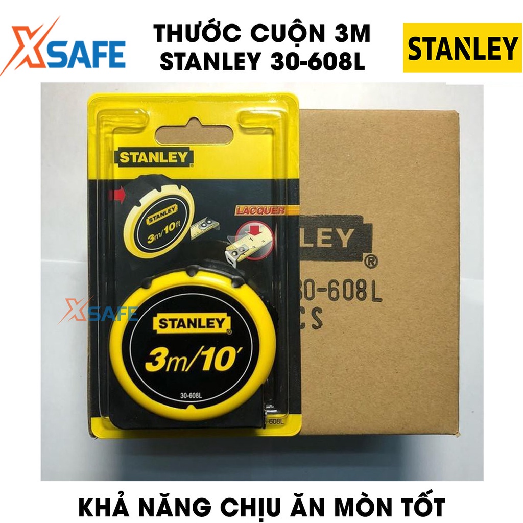 Thước cuộn STANLEY lưỡi thép dẻo Thước cuộn cầm tay vỏ nhựa ABS bọc cao su bền bỉ, dòng thước cuộn thế hệ mới