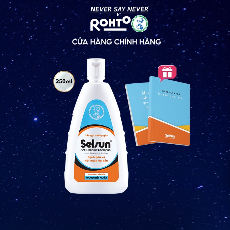 Dầu gội chống gàu, sạch nấm Selsun 250ml + Tặng Sổ Selsun 2022