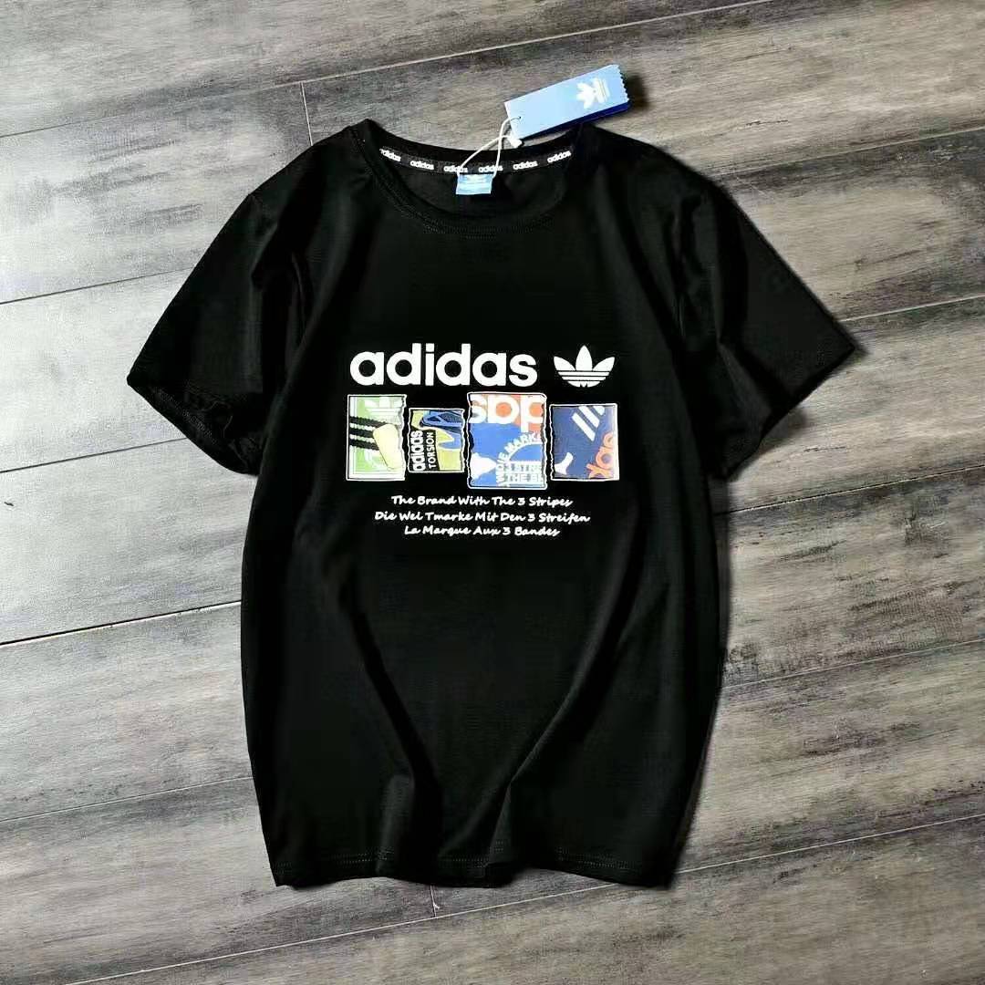 Áo Thun Adidas Tay Ngắn Cổ Tròn Dáng Rộng Chất Liệu Cotton Có Size Lớn Dành Cho Nam Giới