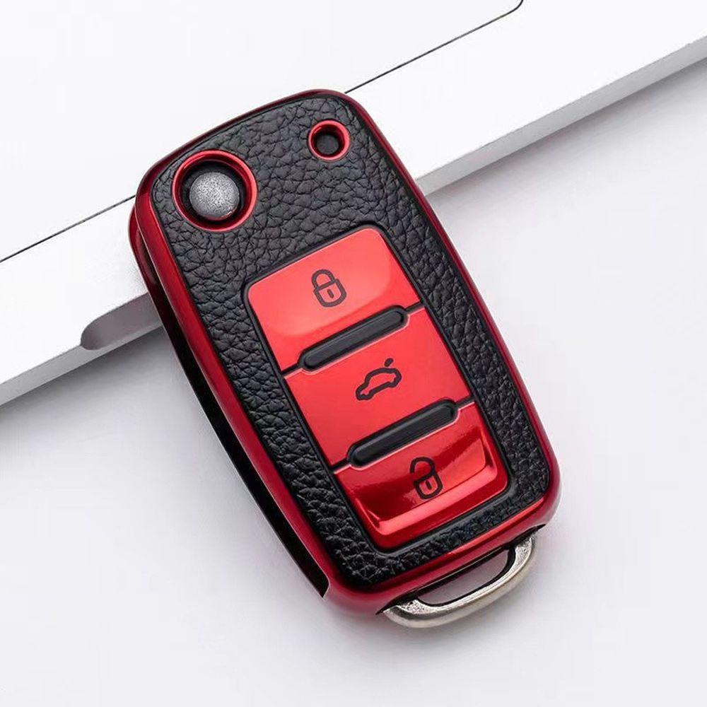 1 Vỏ Bảo Vệ Chìa Khóa Điều Khiển Từ Xa Bằng Da TPU Cho Xe Hơi Skoda Octavia3