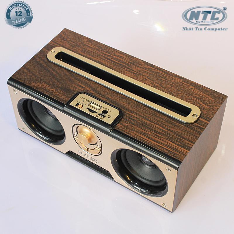Loa bluetooth 20W KIMISO KM-7 FM/AUX/USB/TF/MIC vân gỗ cực đẹp (Màu ngẫu nhiên)