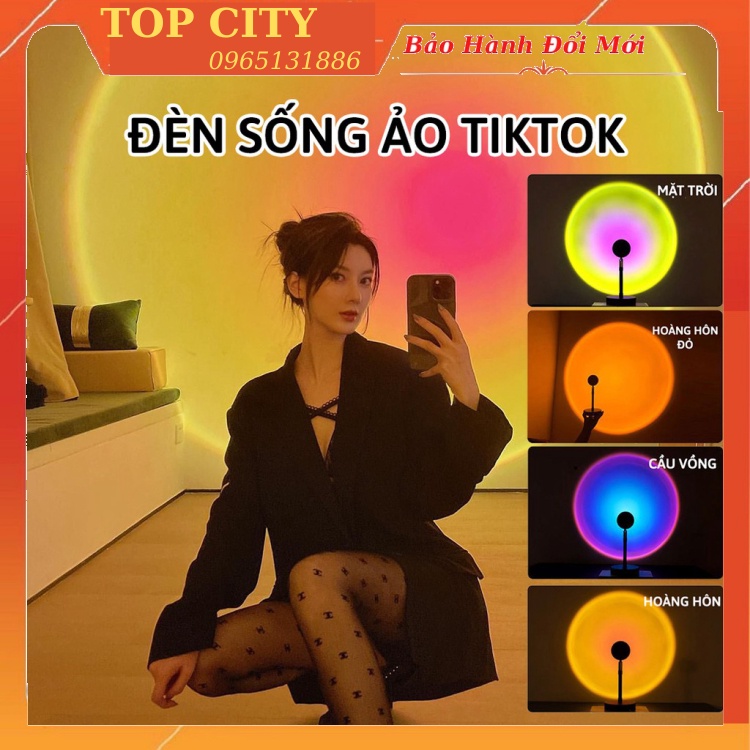 Đèn Hoàng Hôn Chuyển Được 4 Màu -  Đèn Cầu Vồng Chiều cao 27cm, dây USB dài 1.2m, quay 180 độ