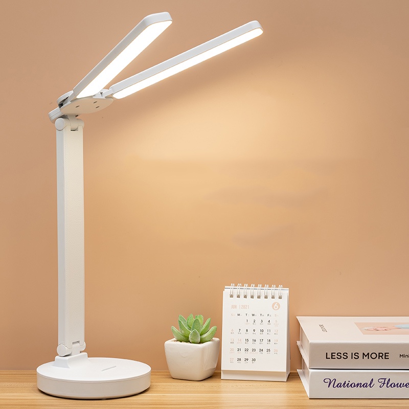 Đèn Học Bài Để Bàn 2 Bóng Led Tiết Kiệm Điện Bảo Vệ Mắt Cho Bé Tặng Kèm Dây Sạc Titan.st