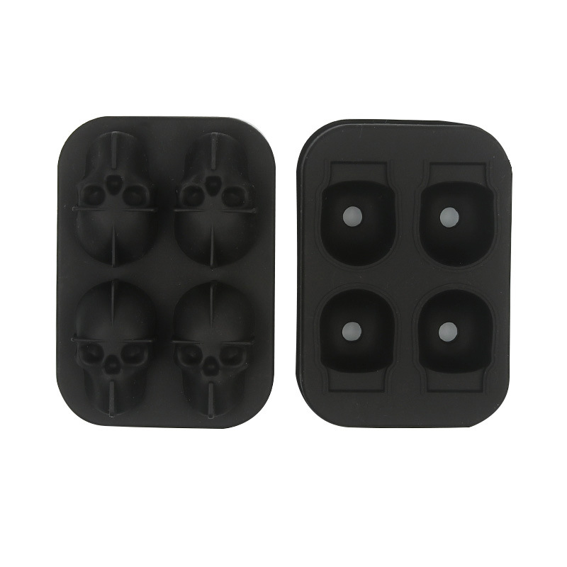 Khay Làm Đá Hình Đầu Lâu Bằng Silicone