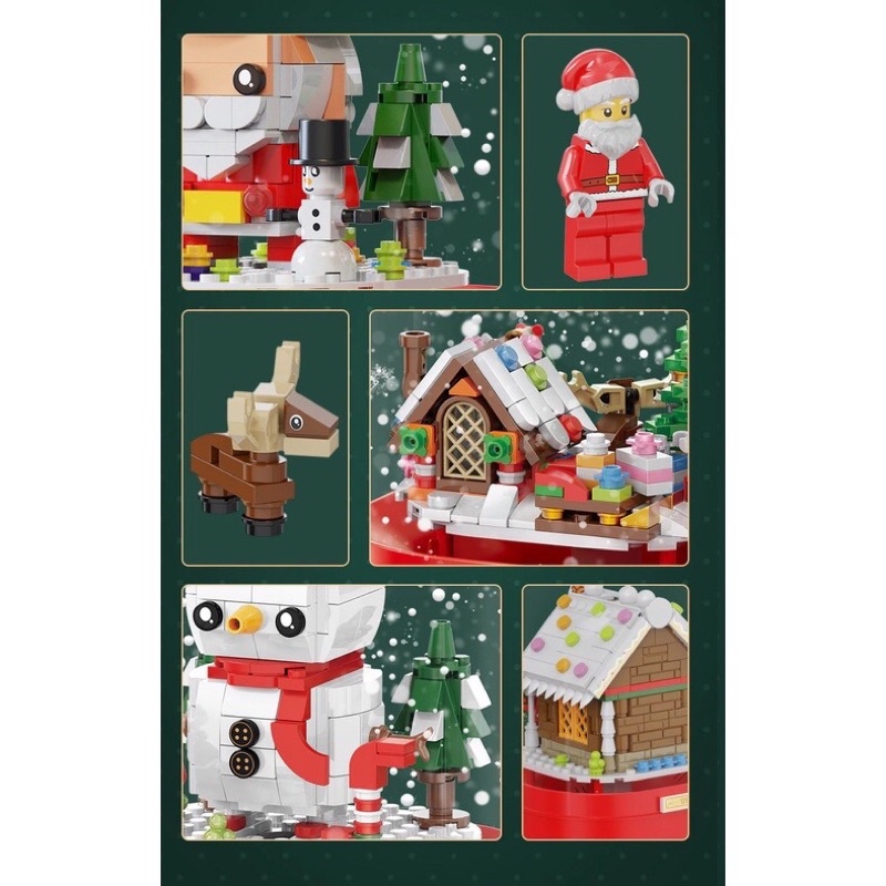 Hộp quà lego có đèn phát nhạc Giáng Sinh