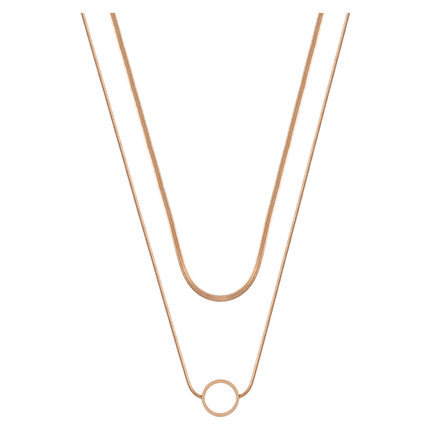 Vòng cổ hai lớp bằng kim loại mạ vàng 18K cho nữ