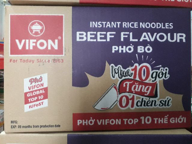 Phở bò ViFon thùng 30 gói x 65g