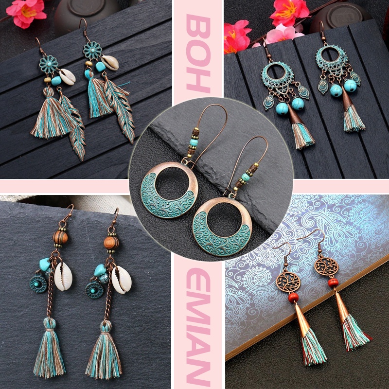 Đôi Khuyên Tai Dài Phong Cách Vintage Thời Trang Cho Nữ