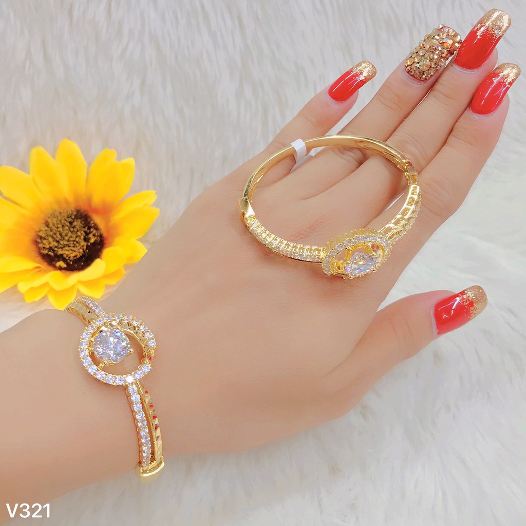 Vòng tay nữ UHA, lắc tay bền màu thiết kế cao cấp sáng lấp lánh