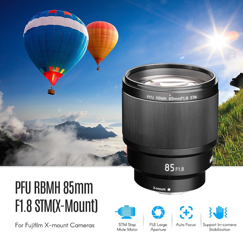 Ống kính Viltrox PFU RBMH 85mm F1.8 STM cho Sony, Fujifim Hàng Chính Hãng