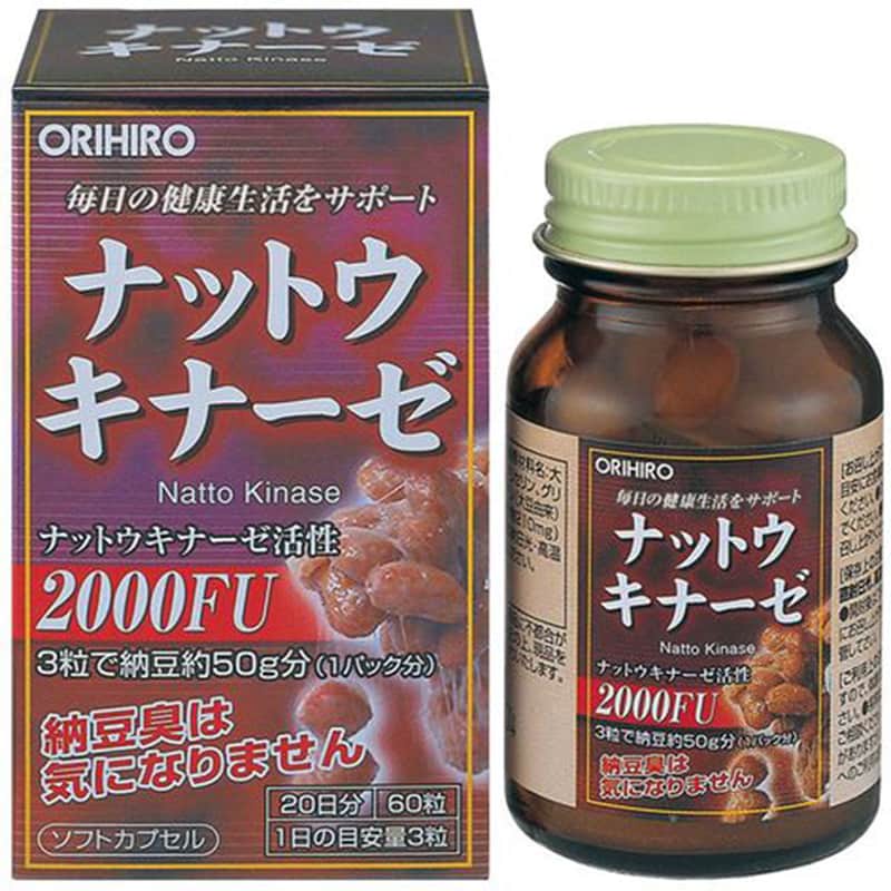 Viên uống chống đột quỵ và tai biến Nattokinase Orihiro 2000FU Nhật Bản