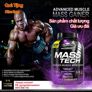 MuscleTech Perfomance Mass Tech 7lbs (3.2kg) Chocolate/Vanilla (Quà tặng) - Tăng cơ nạc