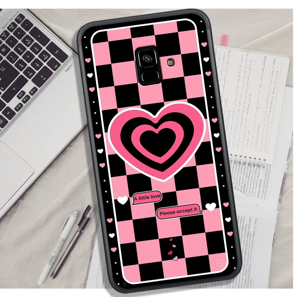 Ốp Lưng Samsung A5 2018 - A6 2018 - A8 2018 - J6 2018, In Hình &quot;Black Heart&quot; Phong Cách Đẹp.