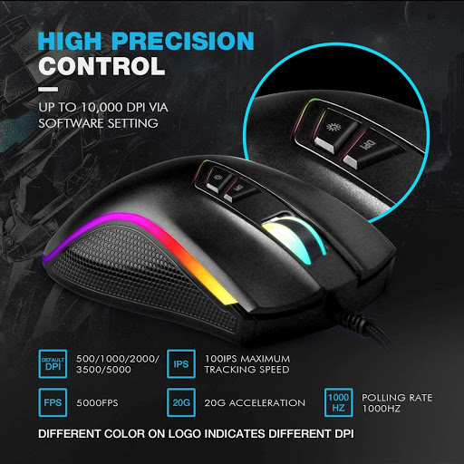 Mouse RAINBOW-GEAR R350 USB Led RGB Gaming Cao cấp